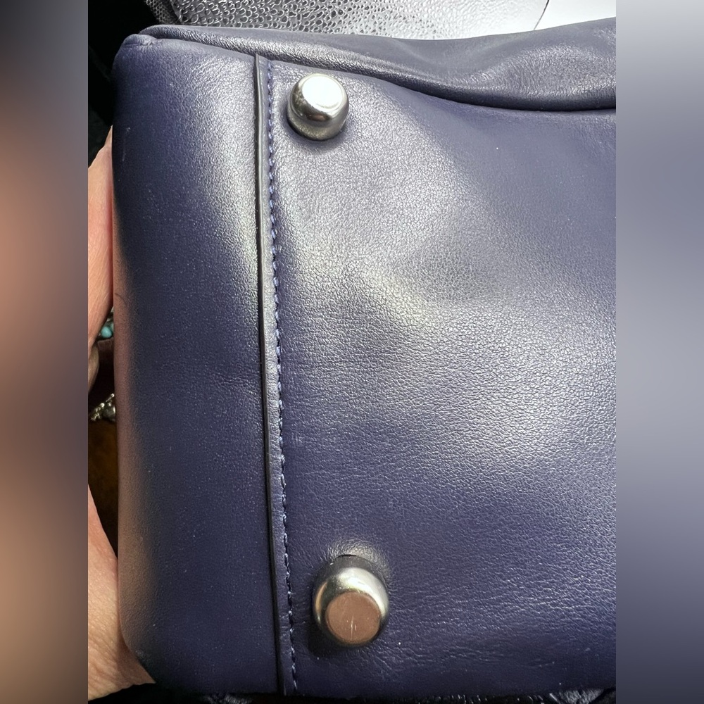 🛑SOLD🛑 Coach Navy Blue Morgan Patchwork Leather Satchel NWT Fast Shipping F36698 - Picture 13 of 14